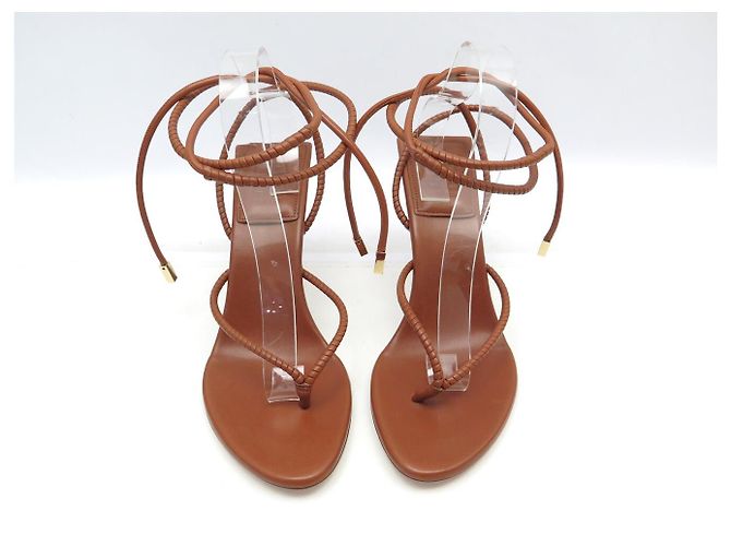 SANDALI CON TACCO GIVENCHY A CIABATTA CON STRAP IN PELLE MARRONE MULES 40 BROWN HEELS - vista 6
