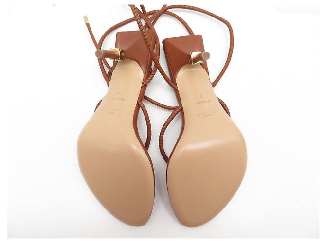 SANDALI CON TACCO GIVENCHY A CIABATTA CON STRAP IN PELLE MARRONE MULES 40 BROWN HEELS - vista 7