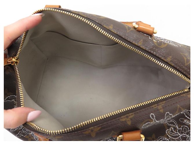 BORSA LOUIS VUITTON SPEEDY 30 MONOGRAM DENTELLE M95398 EDIZIONE LIMITATA Marrone - vista 11