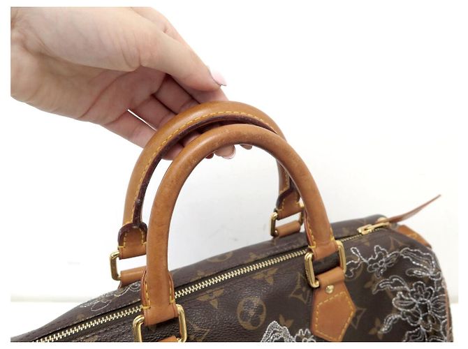 BORSA LOUIS VUITTON SPEEDY 30 MONOGRAM DENTELLE M95398 EDIZIONE LIMITATA Marrone - vista 17