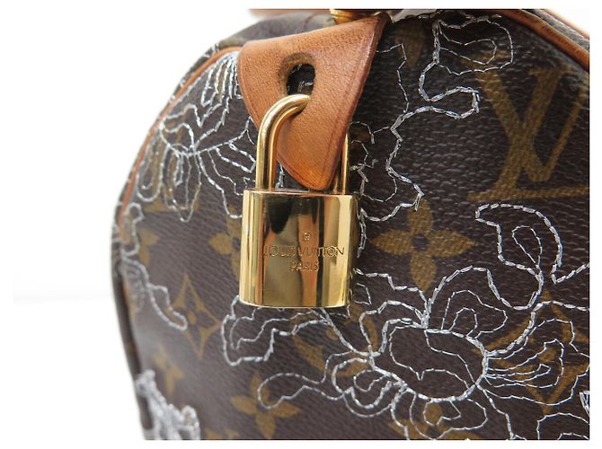 BORSA LOUIS VUITTON SPEEDY 30 MONOGRAM DENTELLE M95398 EDIZIONE LIMITATA Marrone - vista 3