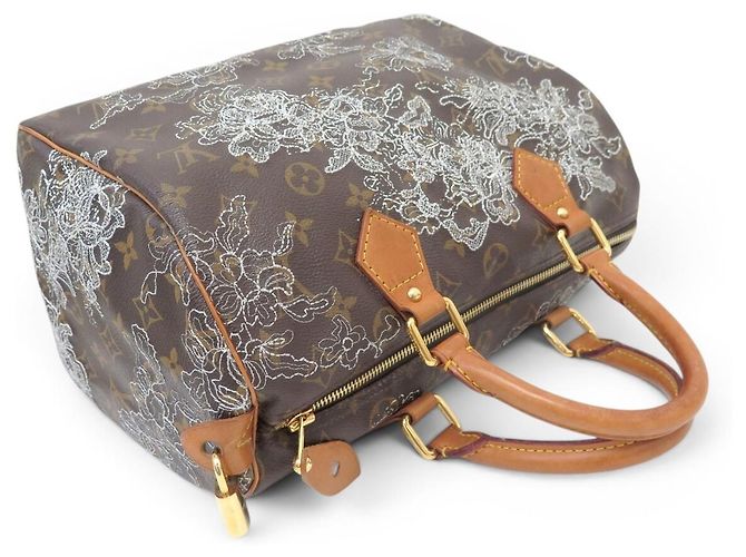 BORSA LOUIS VUITTON SPEEDY 30 MONOGRAM DENTELLE M95398 EDIZIONE LIMITATA Marrone - vista 8