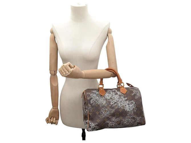 BORSA LOUIS VUITTON SPEEDY 30 MONOGRAM DENTELLE M95398 EDIZIONE LIMITATA Marrone - vista 9