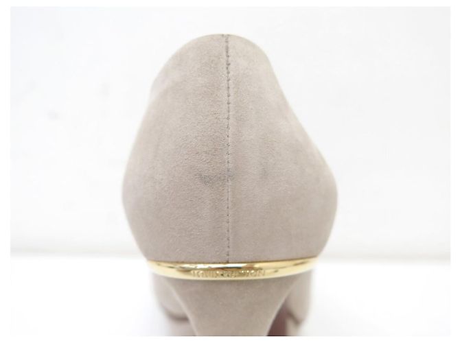 NEUE LOUIS VUITTON EYELINE OPEN TOE PUMP 39 WILDLEDER-PUMPS SCHUHE Grau - Ansicht 10