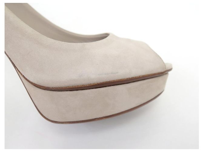 NEUE LOUIS VUITTON EYELINE OPEN TOE PUMP 39 WILDLEDER-PUMPS SCHUHE Grau - Ansicht 11