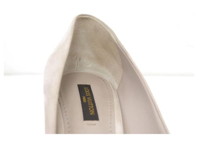 NEUE LOUIS VUITTON EYELINE OPEN TOE PUMP 39 WILDLEDER-PUMPS SCHUHE Grau - Ansicht 13