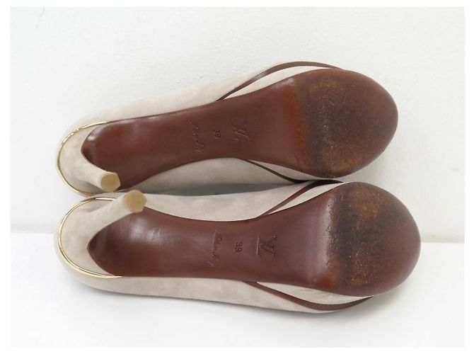 NEUE LOUIS VUITTON EYELINE OPEN TOE PUMP 39 WILDLEDER-PUMPS SCHUHE Grau - Ansicht 6