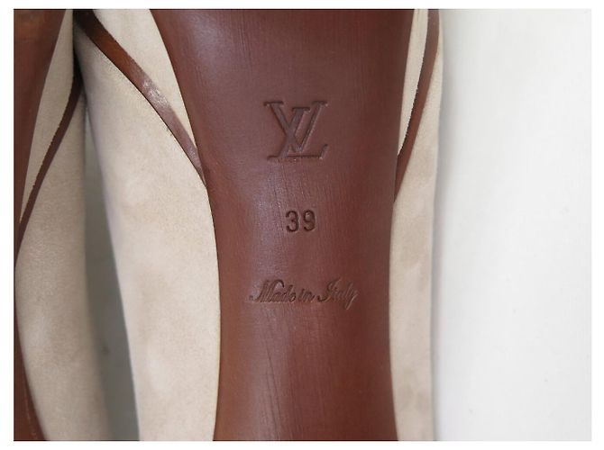 NEUE LOUIS VUITTON EYELINE OPEN TOE PUMP 39 WILDLEDER-PUMPS SCHUHE Grau - Ansicht 7
