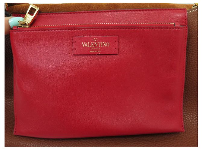 BORSA A SPALLA VALENTINO VSRING IN PELLE GRANULATA Marrone - vista 15