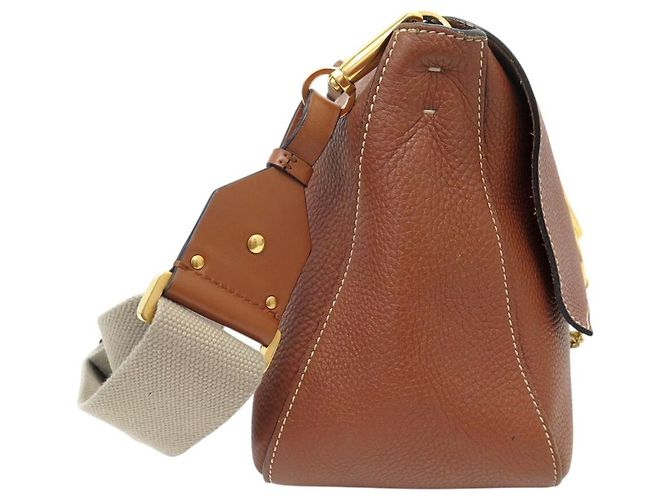 BORSA A SPALLA VALENTINO VSRING IN PELLE GRANULATA Marrone - vista 3