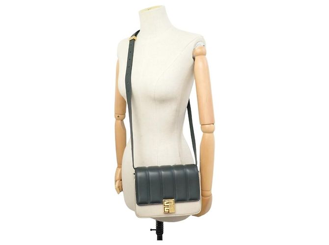 BORSA A MANO GIVENCHY 4G MEDIUM BB50JB179_311 PELLE VERDE E TELA TRACCOLLA A SPALLA - vista 16