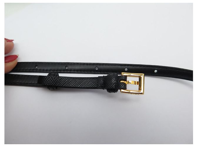 NEUES SET AUS DREI SCHMALEN PRADA 1C4067 T80 GÜRTEN SAFFIANO LEDER SCHWARZ - Ansicht 13
