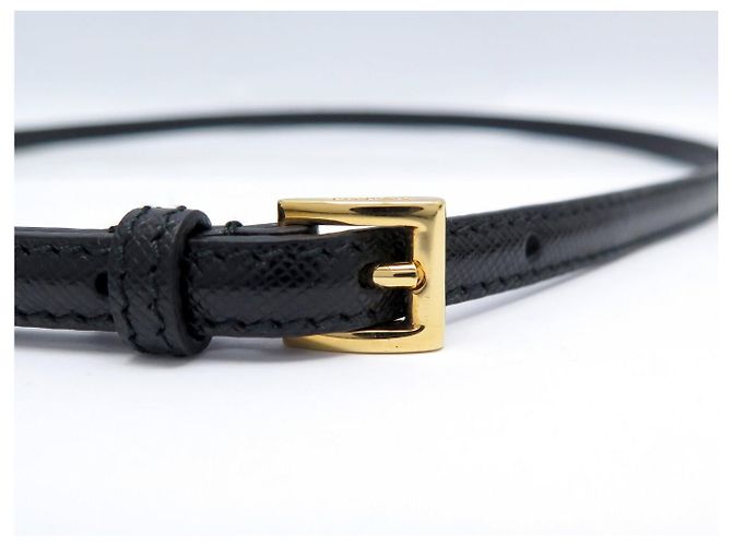 NEUES SET AUS DREI SCHMALEN PRADA 1C4067 T80 GÜRTEN SAFFIANO LEDER SCHWARZ - Ansicht 6