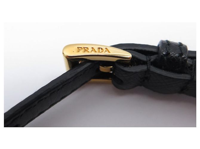 NEUES SET AUS DREI SCHMALEN PRADA 1C4067 T80 GÜRTEN SAFFIANO LEDER SCHWARZ - Ansicht 7