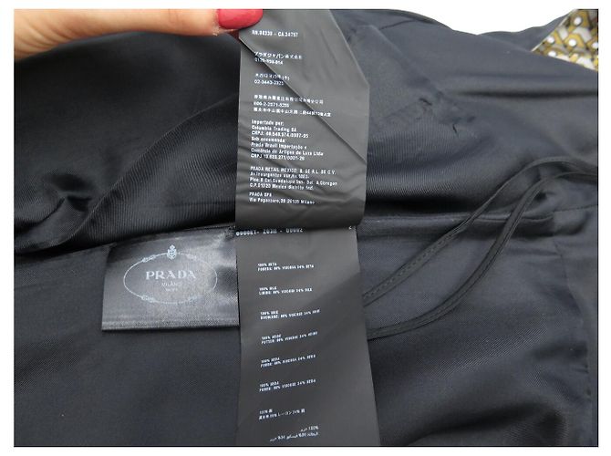 Etiquette NEUES PRADA P32M2 L 42 IT 38 40 FR M SEIDENKLEID OLIVENGRÜN - Ansicht 11