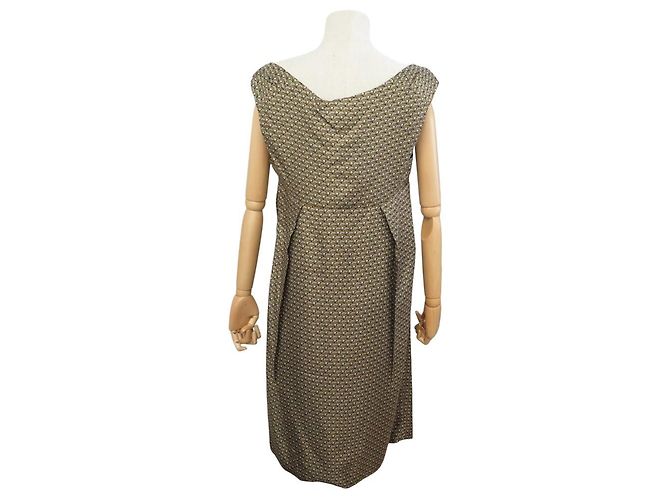 Etiquette NEUES PRADA P32M2 L 42 IT 38 40 FR M SEIDENKLEID OLIVENGRÜN - Ansicht 3