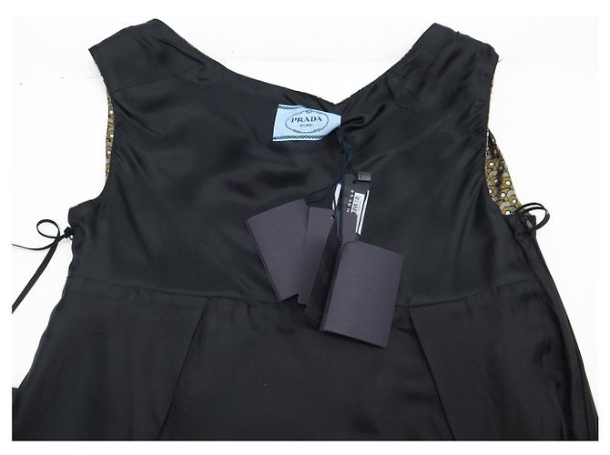 Etiquette NEUES PRADA P32M2 L 42 IT 38 40 FR M SEIDENKLEID OLIVENGRÜN - Ansicht 4