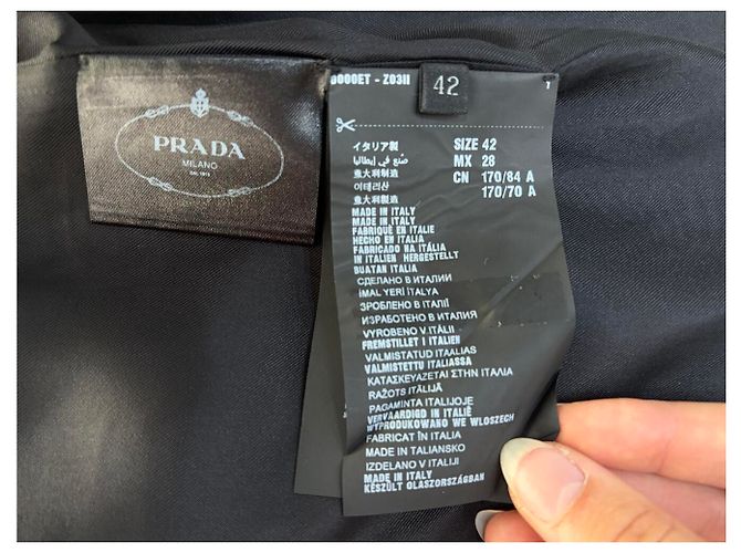 Etiquette NEUES PRADA P32M2 L 42 IT 38 40 FR M SEIDENKLEID OLIVENGRÜN - Ansicht 9