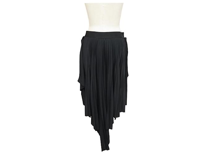 FALDA MIDI PLISADA ASIMÉTRICA GIVENCHY NUEVA 40 M Negro - vista 2