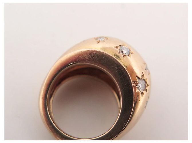 Autre Marque DOME RING 12 STERNGEFASSTE DIAMANTEN 0.39CT 43 IN 18K GELBGOLD PINKY RING - Ansicht 11