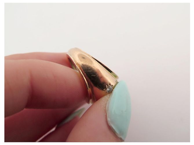 Autre Marque DOME RING 12 STERNGEFASSTE DIAMANTEN 0.39CT 43 IN 18K GELBGOLD PINKY RING - Ansicht 12