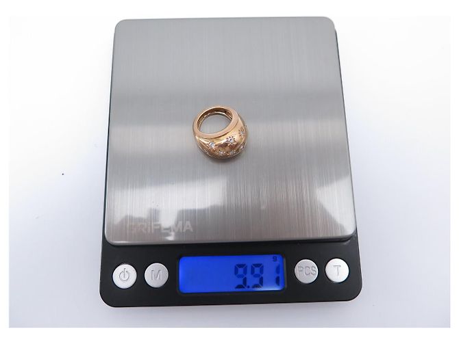Autre Marque DOME RING 12 STERNGEFASSTE DIAMANTEN 0.39CT 43 IN 18K GELBGOLD PINKY RING - Ansicht 14