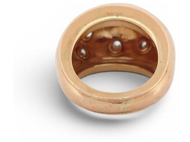Autre Marque DOME RING 12 STERNGEFASSTE DIAMANTEN 0.39CT 43 IN 18K GELBGOLD PINKY RING - Ansicht 4