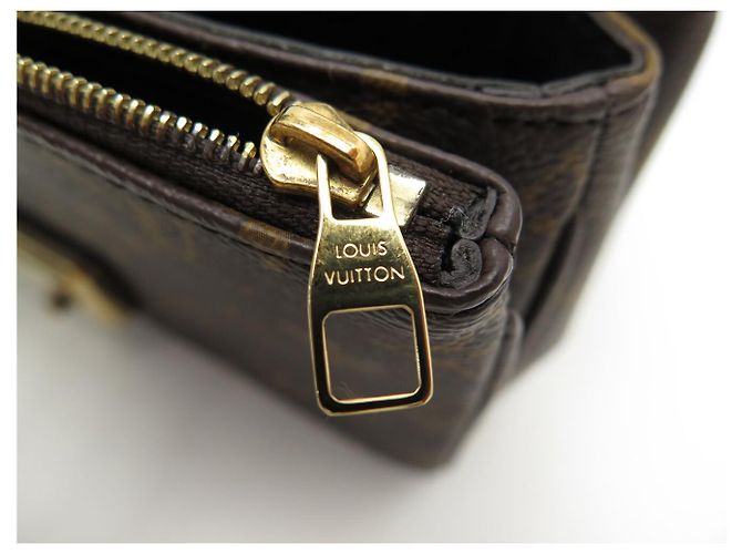 BORSA LOUIS VUITTON MARCEAU M46126 IN TELA MONOGRAM & PELLEGRO NERO Marrone - vista 10
