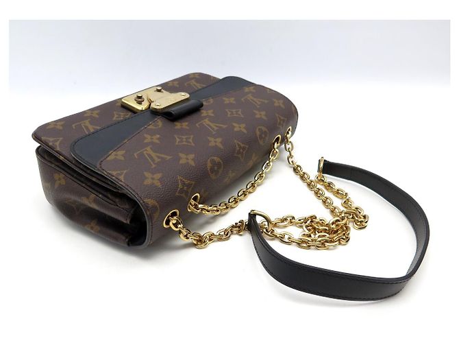 BORSA LOUIS VUITTON MARCEAU M46126 IN TELA MONOGRAM & PELLEGRO NERO Marrone - vista 4