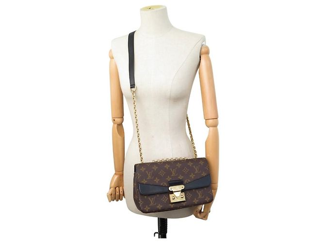 BORSA LOUIS VUITTON MARCEAU M46126 IN TELA MONOGRAM & PELLEGRO NERO Marrone - vista 5