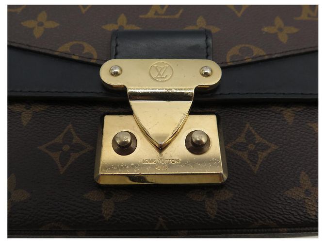 BORSA LOUIS VUITTON MARCEAU M46126 IN TELA MONOGRAM & PELLEGRO NERO Marrone - vista 6