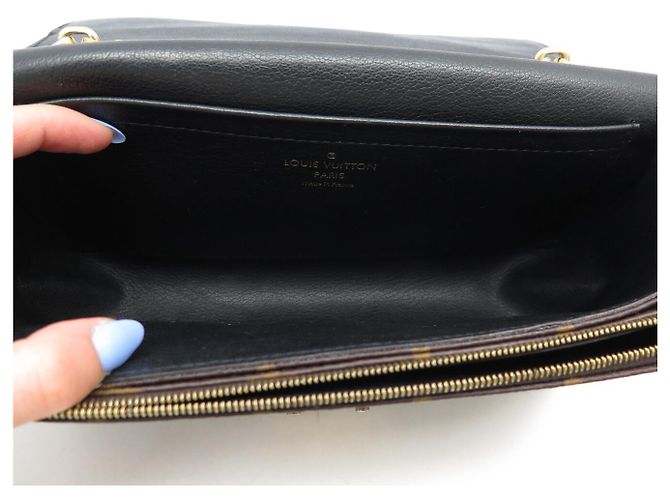 BORSA LOUIS VUITTON MARCEAU M46126 IN TELA MONOGRAM & PELLEGRO NERO Marrone - vista 8