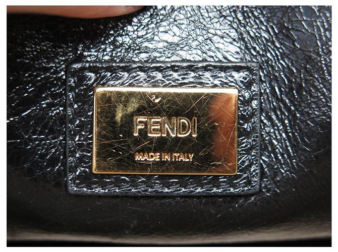 BORSA FENDI PEEKABOO MEDIUM 8BN290 PELLE INvecchiata NERA TRACULLA Nero - vista 10
