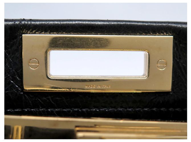 BORSA FENDI PEEKABOO MEDIUM 8BN290 PELLE INvecchiata NERA TRACULLA Nero - vista 9