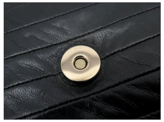 VINTAGE CHANEL HANDべきTASCHE EINFACHE KLAPPE CC LOGO SCHWARZ CHEVRON LEDER HAND BAG - Ansicht 13