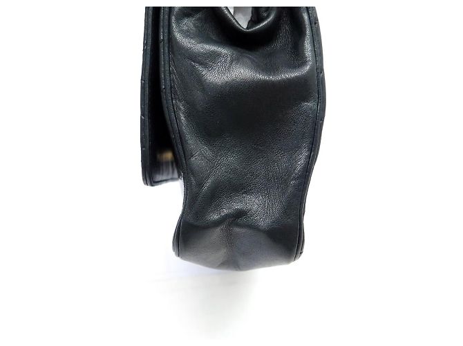 VINTAGE CHANEL HANDべきTASCHE EINFACHE KLAPPE CC LOGO SCHWARZ CHEVRON LEDER HAND BAG - Ansicht 18