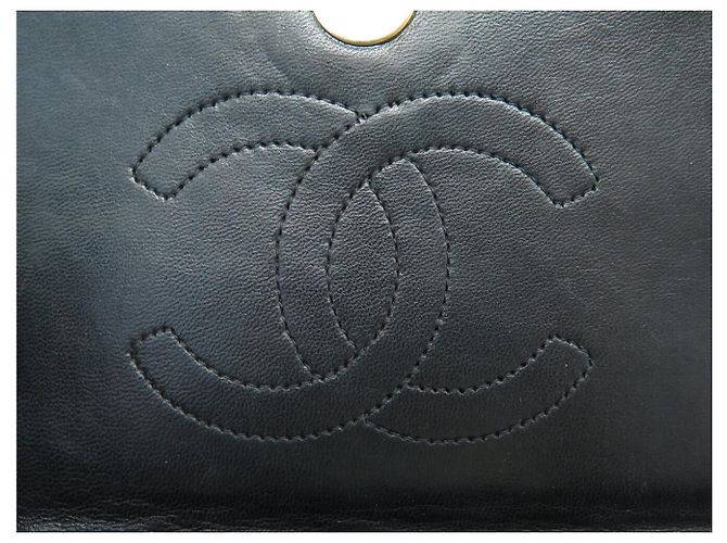 VINTAGE CHANEL HANDべきTASCHE EINFACHE KLAPPE CC LOGO SCHWARZ CHEVRON LEDER HAND BAG - Ansicht 8