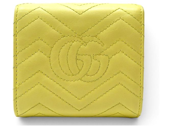 PORTAFOGLIO GUCCI GG MARMONT PM 598629 IN PELLE GIALLA Giallo - vista 2