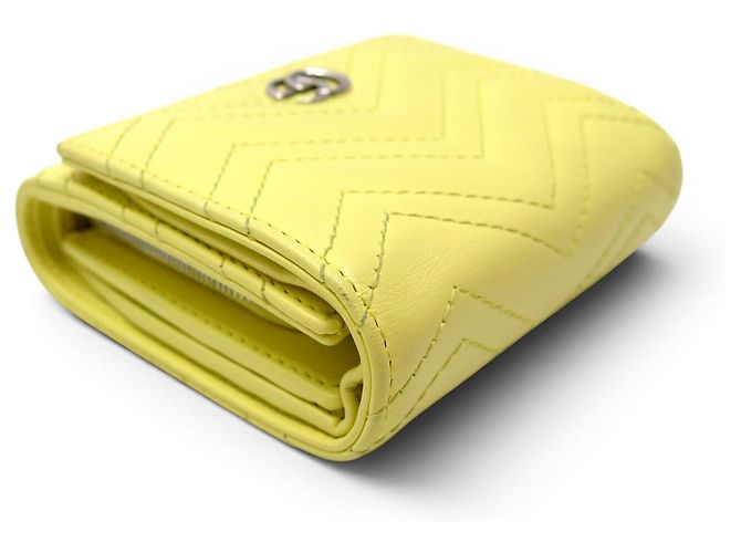PORTAFOGLIO GUCCI GG MARMONT PM 598629 IN PELLE GIALLA Giallo - vista 4