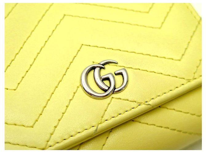 PORTAFOGLIO GUCCI GG MARMONT PM 598629 IN PELLE GIALLA Giallo - vista 5