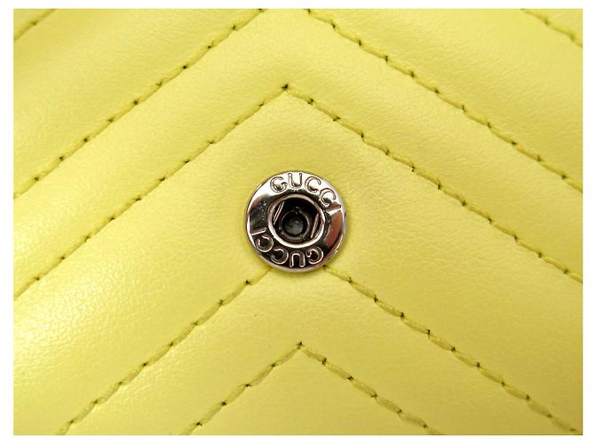 PORTAFOGLIO GUCCI GG MARMONT PM 598629 IN PELLE GIALLA Giallo - vista 6