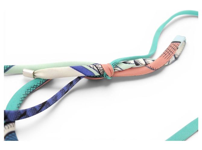 Hermès NUOVO COLLANA E BRACCIALE HERMES TOURBILLON DOUBLE LOOP IN CORDA DI SETA BLU - vista 4