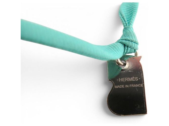 Hermès NUOVO COLLANA E BRACCIALE HERMES TOURBILLON DOUBLE LOOP IN CORDA DI SETA BLU - vista 5