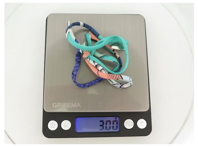 Hermès NUOVO COLLANA E BRACCIALE HERMES TOURBILLON DOUBLE LOOP IN CORDA DI SETA BLU - vista 6