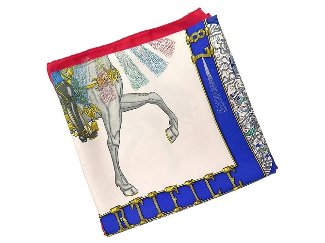 Hermès PAÑUELO HERMES FEUX D'ARTIFICE CARRE 90 de seda rojo fucsia caja Roja - vista 14