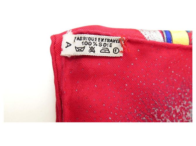 Hermès PAÑUELO HERMES FEUX D'ARTIFICE CARRE 90 de seda rojo fucsia caja Roja - vista 16