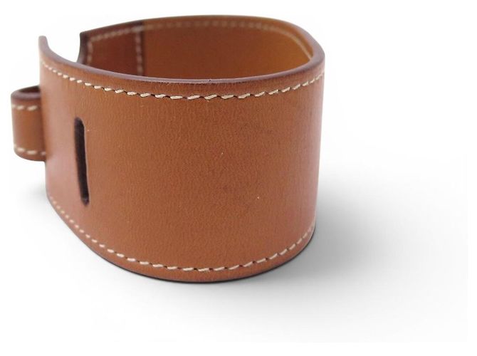 Hermès NUOVO BRACCIALE HERMES DE FORCE IN PELLE BARENIA T18 20 MANCHETTE CUFF BANGLE Marrone - vista 2