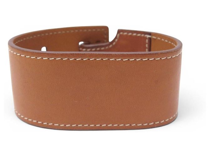 Hermès NUOVO BRACCIALE HERMES DE FORCE IN PELLE BARENIA T18 20 MANCHETTE CUFF BANGLE Marrone - vista 3