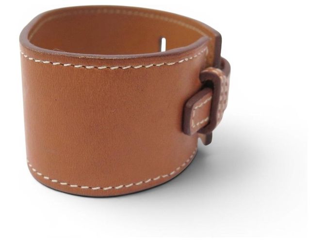 Hermès NUOVO BRACCIALE HERMES DE FORCE IN PELLE BARENIA T18 20 MANCHETTE CUFF BANGLE Marrone - vista 4