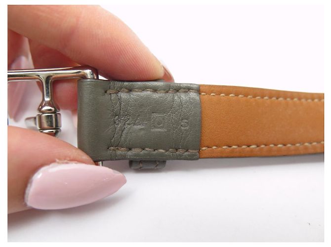 Hermès NEUES HERMES ETRIVIERE ARMBAND 4 SCHLINGEN T15.5 BIS 17 GRAUES LEDER ODER GÜRTEL T71 - Ansicht 11